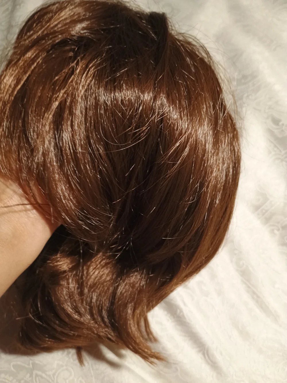 Short Layered Wig in Warm Brown
